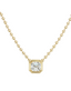 Asscher Diamond Bubble Bezel Necklace